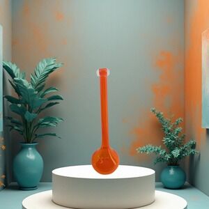 Vannatta 1995 Tangerine Studio Art Glass Vase Hand Blown 17.5" Signed